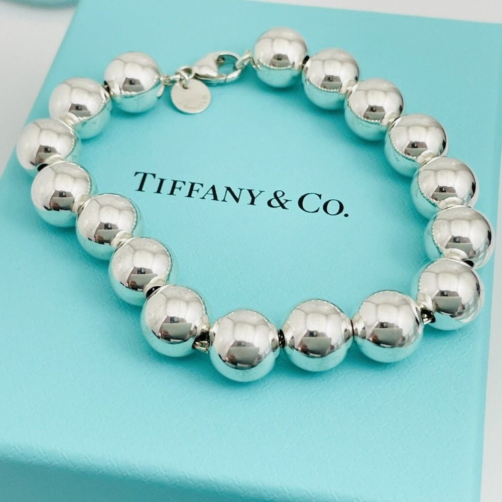 Tiffany HardWear Ball Bracelet in Sterling Silver 10mm Beads - 7" Small